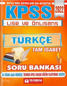 2022 KPSS Lise ve Önlisans Tam İsabet Türkçe Teorem Yayıncılık