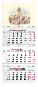2027 Gemici Duvar Takvimi - Galata Kulesi