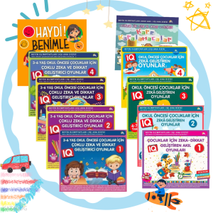 3-4-5-6-7 Yaş ve Üzeri Çocuklar İçin Zeka ve Dikkat Geliştiren Rengarenk Akıl Oyunları  (10 Kitap)