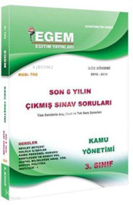 3. Sınıf 5. Yarıyıl Kamu Yönetimi Son 6 Yılın Çıkmış Sorular