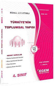4. Sınıf 5. Yarıyıl Türkiye`nin Toplumsal Yapısı Konu Anlatımlı Soru Bankası Güz Dönemi