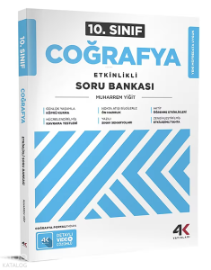 4K Yayınları 10. Sınıf Coğrafya Etkinlikli Soru Bankası