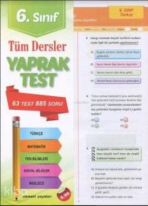 6. Sınıf Tüm Dersler Yaprak Test; 63 Test - 885 Soru