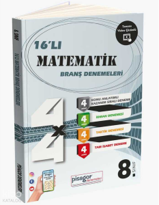 8. Sınıf Pisagor 16`lı Matematik Branş Denemeleri