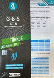 8.Sınıf Türkçe Çek Kopar Yaprak Test (Yeni)