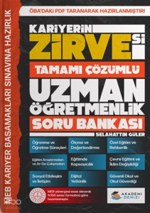 Akademi Denizi Zirve Uzman Öğretmenlik Tamamı Çözümlü Soru Bankası
