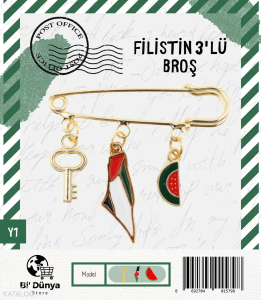 Bi Dünya Store Filistin 3'lü Yaka İğnesi - Broş