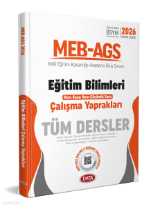 Data Yayınları 2026 MEB-AGS Eğitim Bilimleri Çalışma Yaprakları Hem Konu Hem Soru Çözümlü Ultra Serisi