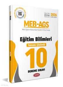 Data Yayınları 2026 MEB AGS Eğitim Bilimleri Tamamı Çözümlü 10 Deneme Sınavı