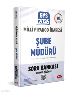 Data Yayınları 2026 Milli Piyango İdaresi Genel Müdürlüğü GYS Şube Müdürü Soru Bankası - Karekod Çözümlü