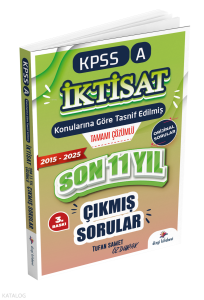 Dizgi Kitap 2026 KPSS A İktisat Konularına Göre Tasnif Edilmiş Son 11 Yıl Tamamı Çözümlü Orijinal Çıkmış Sorular (2016-2025)