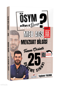 Dizgi Kitap ÖSYM Böyle Sorar 2026 MEB AGS Mevzuat Bilgisi Tamamı PDF Çözümlü 25 Deneme Sınavı