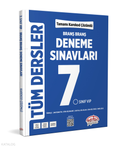 Editör 7. Sınıf Tüm Dersler Branş Branş Tamamı Çözümlü Deneme Sınavları