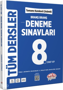 Editör Yayınları 8. Sınıf Tüm Dersler Branş Branş Tamamı Çözümlü Deneme Sınavları