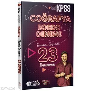 Eğit Akademi KPSS Coğrafya Tamamı Çözümlü 23 Bordo Deneme Sınavı