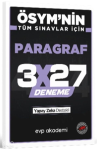 EVP Akademi ÖSYM'nin Tüm Sınavlar İçin 3x27 Paragraf Deneme