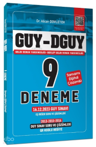 GUY DGUY Gelir Uzman Yardımcılığı 9 Deneme, Eş Değer DUY-GUY Çıkmış Sorular Çözümlü