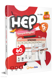 Hiper Zeka Yayınları 2025 5. Sınıf Haftalık Hep Sosyal Bilgiler 40 Deneme