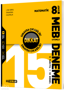 Hız Yayınları  8. Sınıf 15'li Deneme Matematik