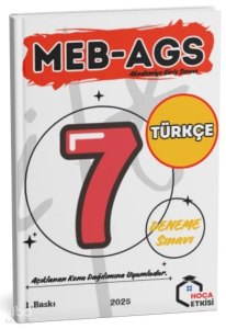Hoca Etkisi 2025 MEB-AGS Sözel Yetenek Türkçe 7 Deneme Hoca Etkisi Yayınları