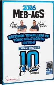 Hoca Kafası Yayınları 2026 MEB-AGS Eğitimin Temelleri ve Türk Milli Eğitim Sistemi 10 Deneme Çözümlü