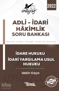 İmtiyaz Adli Hakimlik Çalişma Kitabi İdare Hukuku ve İdari Yargılama Usul Hukuku