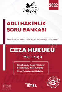 İmtiyaz Adli Hakimlik Soru Bankası Ceza Hukuku - ;Genel Hükümler Ceza Hukuku - Özel Hükümler Ceza Muhakemesi Hukuku