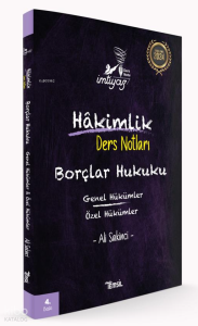 İmtiyaz Borçlar Hukuku Genel Hükümler - Özel Hükümler Ders Notları