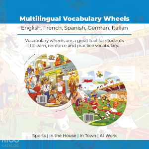 Kelime Çarkları Seti;5 Dilde Temel Kelimeler (İngilizce, Almanca, İspanyolca, Fransızca, İtalyanca) Multilingual Vocabulary Wheels