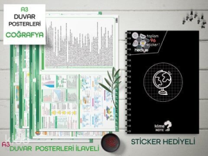 Kime Note TYT Kareli Fizik Okul Defteri Konu Anlatımlı 3 Büyük Poster ve 96 Sticker Hediye