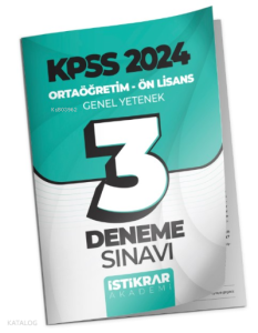 KPSS 2024 Ortaöğretim-Ön Lisans Genel Yetenek (Matematik - Türkçe) 3 Deneme Sınavı