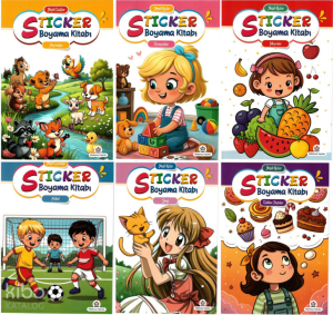 Neşeli Sticker Boyama Kitabı (6 Kitap)