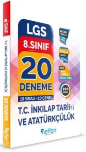 Netfen Yayınları 8. Sınıf LGS T.C. İnkılap Tarihi ve Atatürkçülük 20 Deneme Sınavı Netfen 