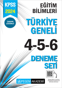 Pegem Akademi 2024 KPSS Eğitim Bilimleri Tamamı Çözümlü Türkiye Geneli 4-5-6 (3'lü Deneme Seti)