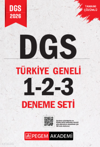 Pegem Akademi 2026 DGS Tamamı Çözümlü Türkiye Geneli 1-2-3 Deneme Seti