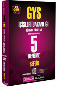 Pegem Akademi 2026 GYS İçişleri Bakanlığı Görevde Yükselme Sınavlarına Hazırlık 5 Deneme - Şeflik