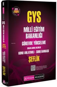 Pegem Akademi 2026 GYS MEB Görevde Yükselme Sınavlarına Hazırlık Konu Anlatımlı Soru Bankası Şeflik