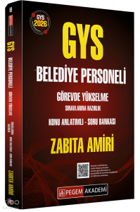 Pegem Akademi 2026 GYS Zabıta Amiri Belediye Personeli Hazırlık Konu Anlatımlı Soru Bankası