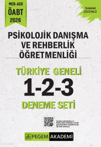 Pegem Akademi 2026 MEB AGS ÖABT Psikolojik Danışma ve Rehberlik Öğretmenliği Tamamı Çözümlü Türkiye Geneli 1-2-3 Deneme Seti