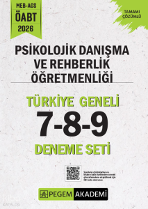 Pegem Akademi 2026 MEB AGS ÖABT Psikolojik Danışma ve Rehberlik Öğretmenliği Tamamı Çözümlü Türkiye Geneli 7-8-9 (3'lü Deneme Seti)