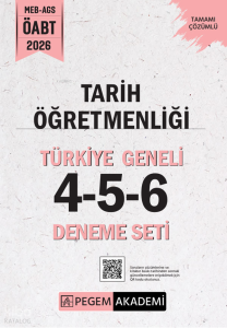 Pegem Akademi 2026 MEB AGS ÖABT Tarih Öğretmenliği Tamamı Çözümlü Türkiye Geneli 4-5-6 (3'lü Deneme Seti)