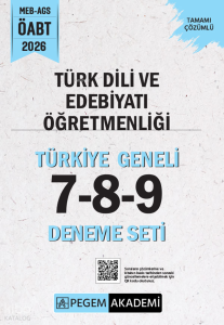 Pegem Akademi 2026 MEB AGS ÖABT Türk Dili ve Edebiyatı Öğretmenliği Tamamı Çözümlü Türkiye Geneli 7-8-9 (3'lü Deneme Seti)