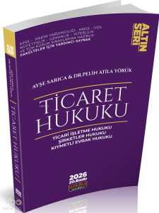 Savaş Yayınevi Ticaret Hukuku Konu Anlatımı