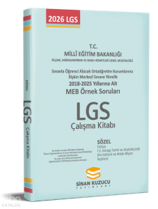 Sinan Kuzucu MEB Örnek Soruları LGS Çalışma Kitabı Sözel