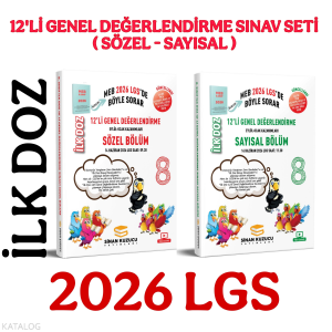 Sinan Kuzucu Yayınları 2026 LGS 8. Sınıf İlk Doz 12`li Genel Değerlendirme Sınav Seti (Sayısal + Sözel)