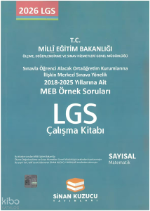 Sinan Kuzucu Yayınları MEB Örnek Soruları LGS Çalışma Kitabı Sayısal Matematik