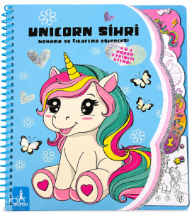 Unicorn Sihri Boyama ve Çıkartma Eğlencesi (Spiralli)