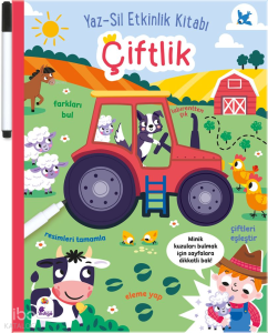 Yaz-Sil Etkinlik Kitabı - Çiftlik (Ciltli - Kalemli)
