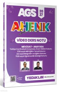 Yediiklim 2027 AGS AHENK SERİSİ Mevzuat - Anayasa Video Ders Notu