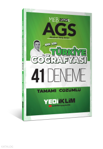 Yediiklim Yayınları 2025 MEB AGS Türkiye Coğrafyası Tamamı Çözümlü 41 Deneme